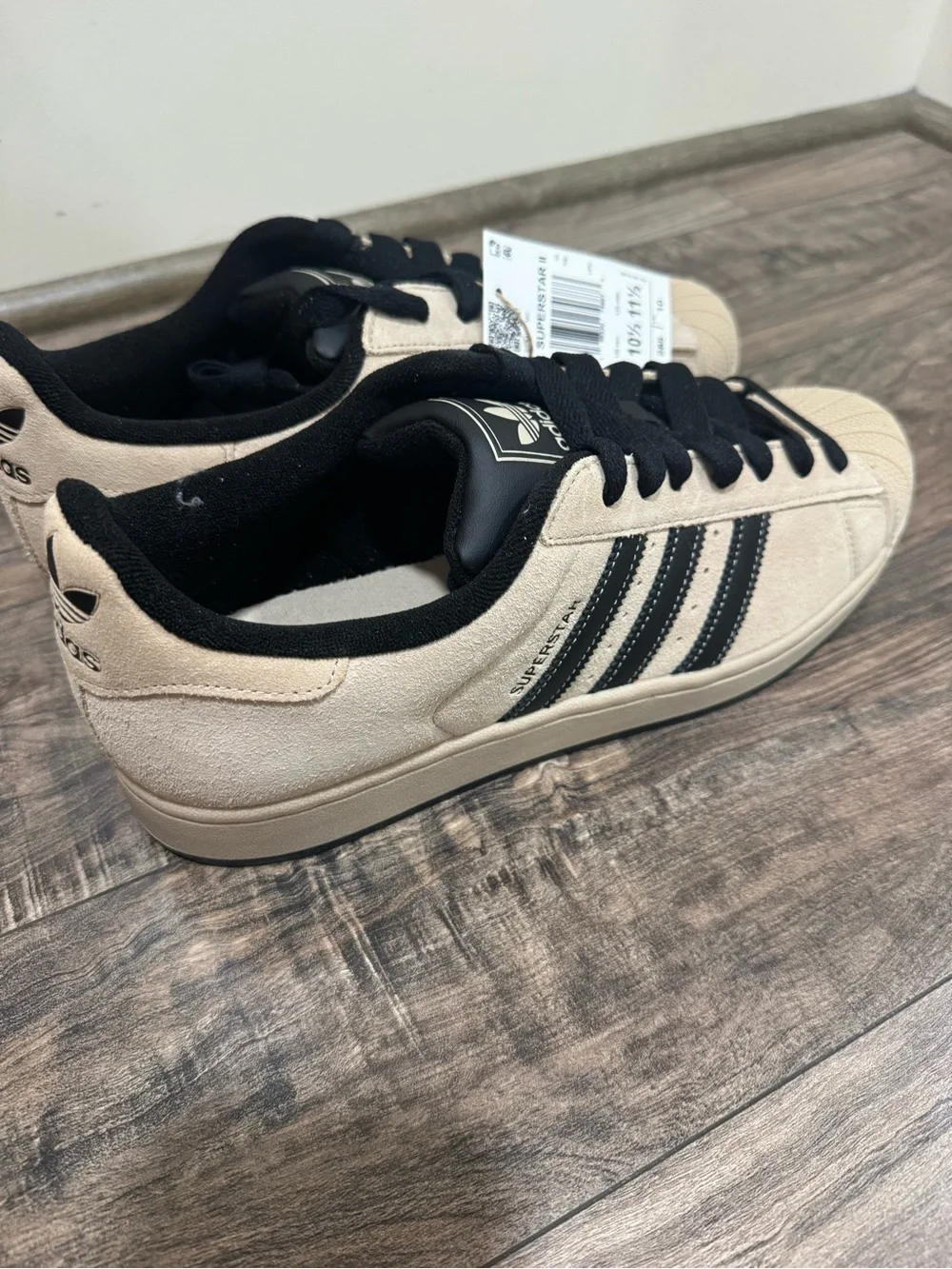 Adidas Superstar II JQ0913 Beige Black Suede Men’s 10.5 Women’s 11.5 NWT